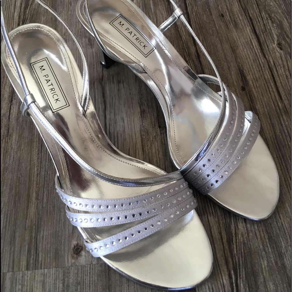 M.Patrick sliver heel sandals size 8 NWOT